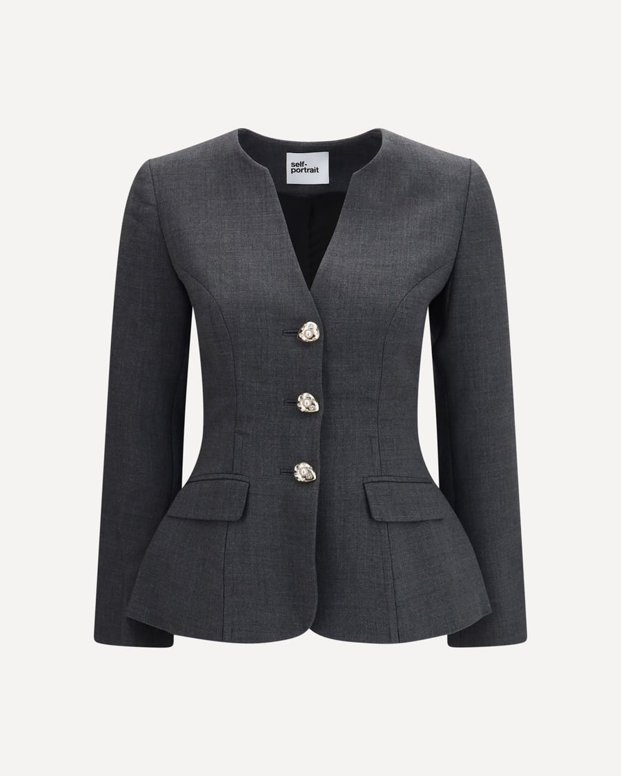 self-portrait Wool peplum Blazer