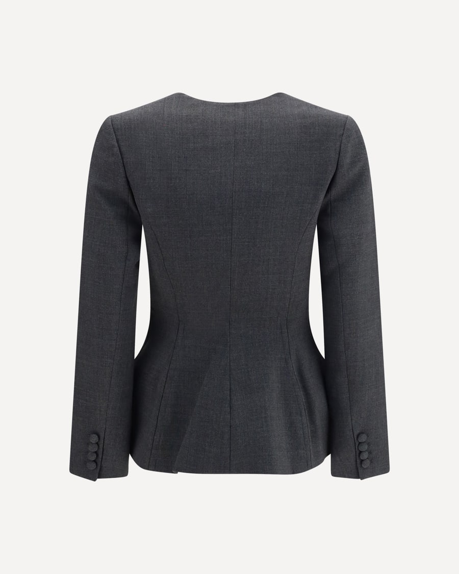 self-portrait Wool peplum Blazer, view 4