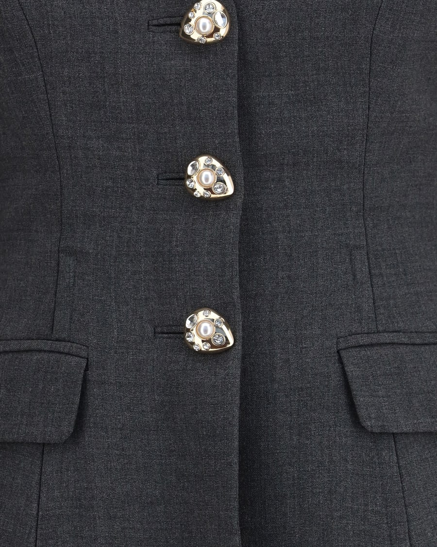 self-portrait Wool peplum Blazer, view 5