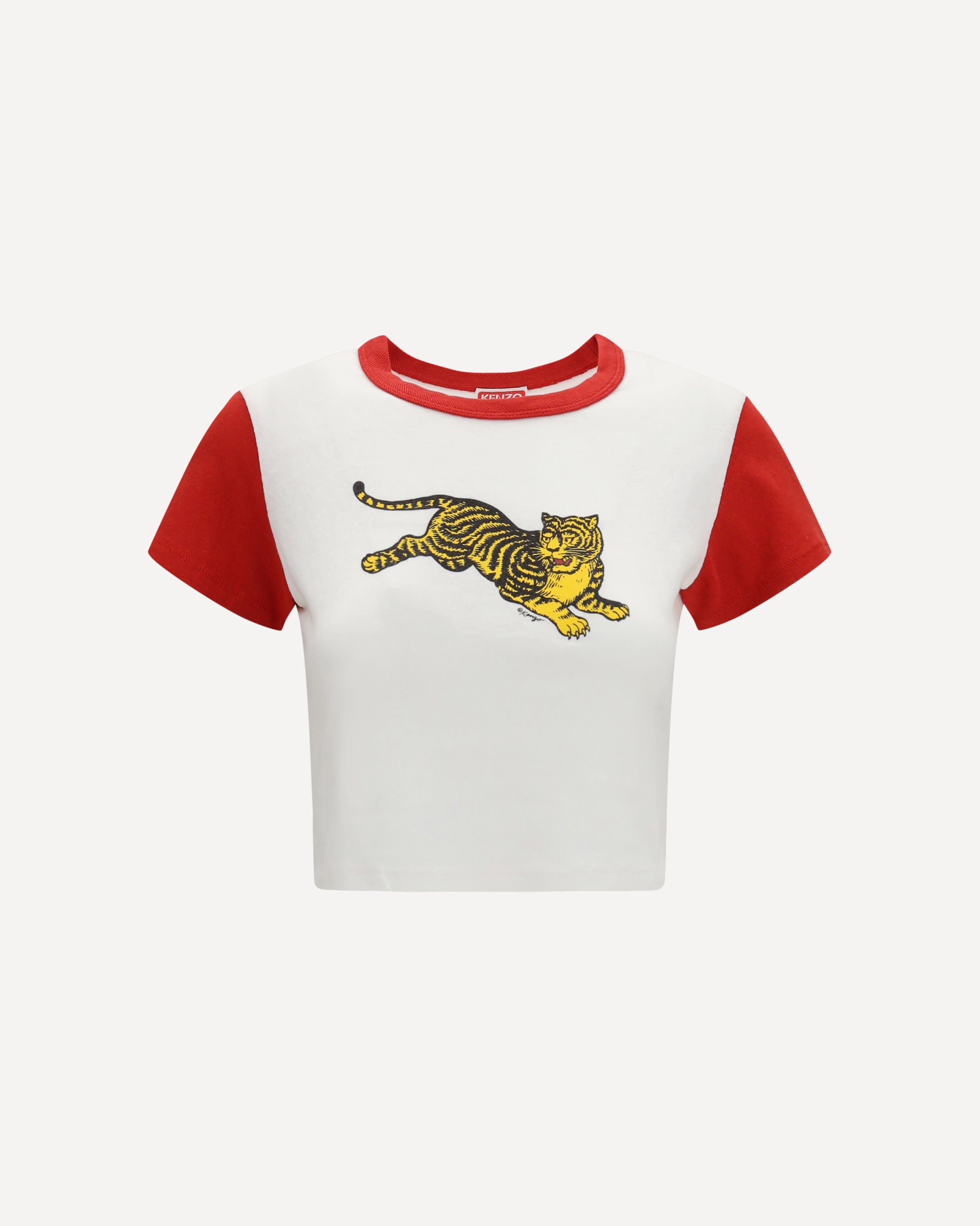 KENZO Jumping Tiger cropped cotton T-shirt