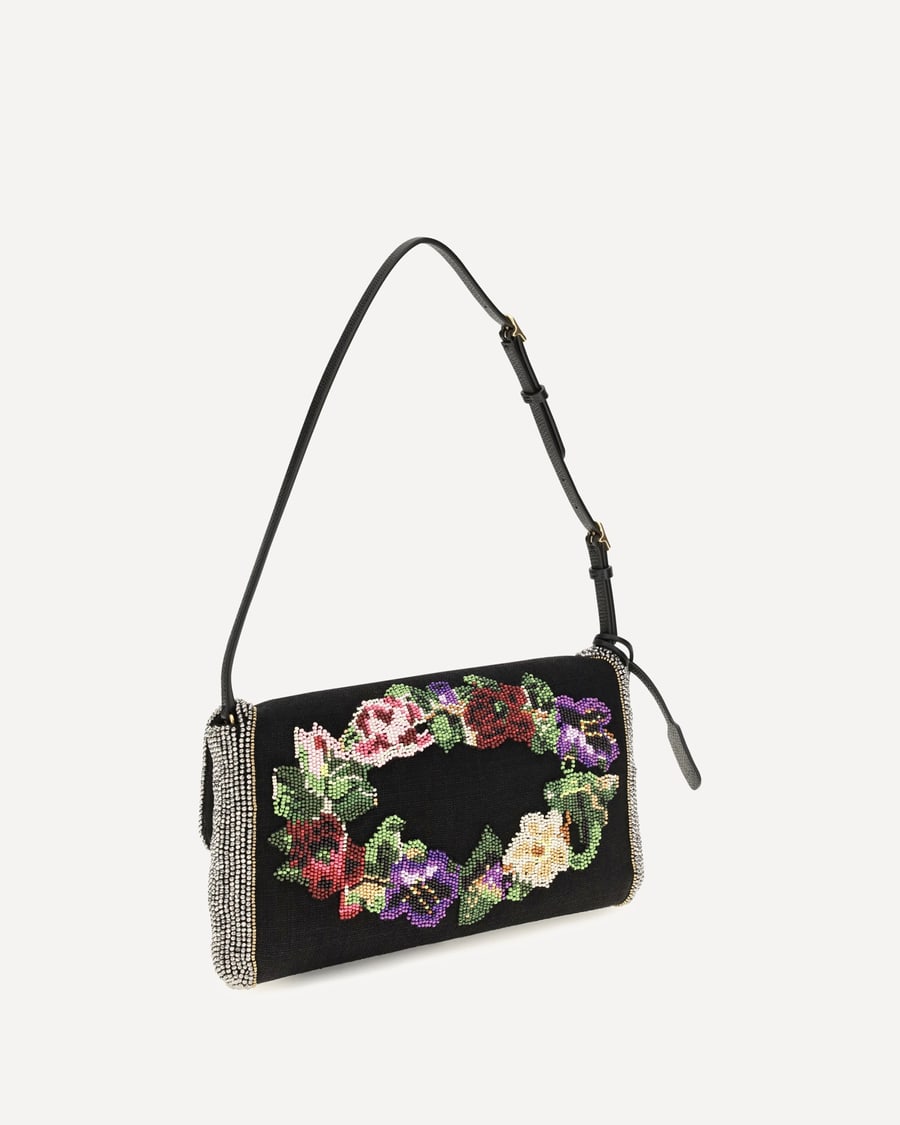 Valentino Garavani Small Devain embroidered Shoulder Bag, view 2