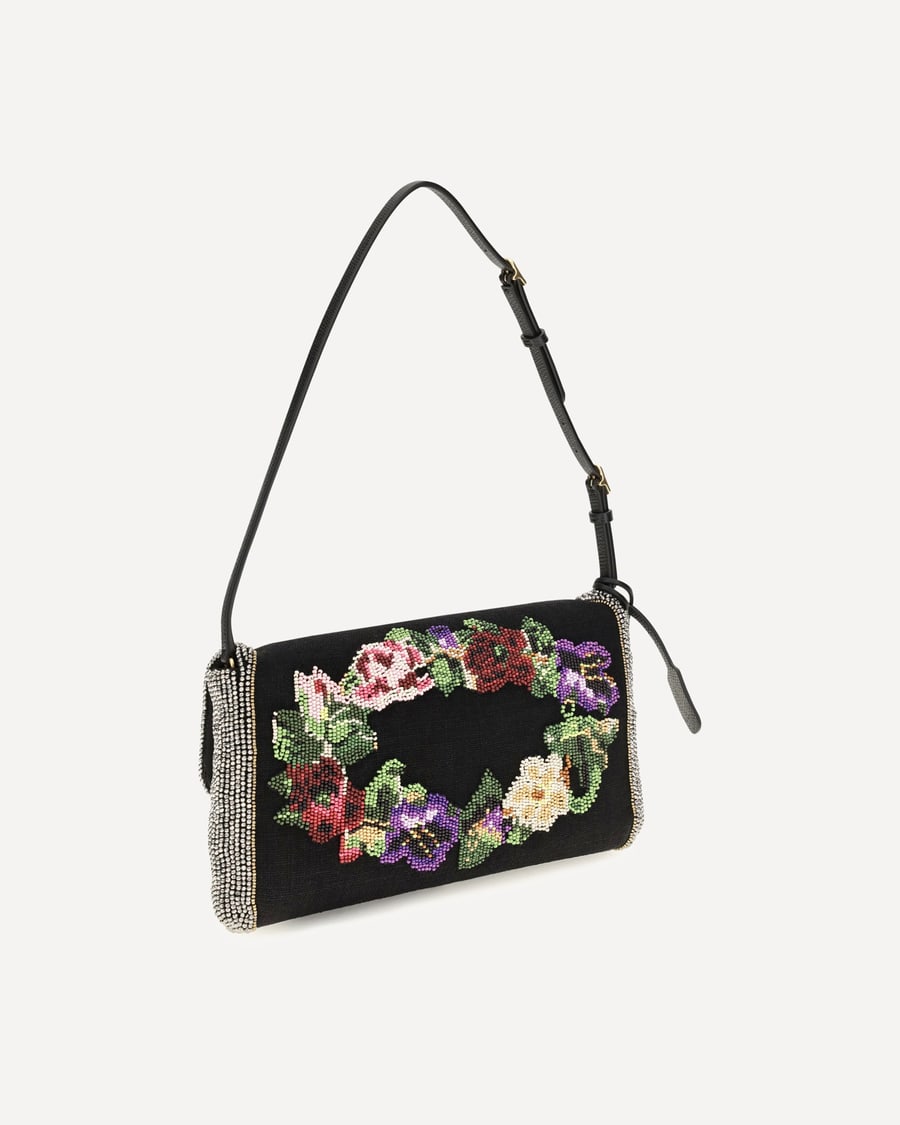 Valentino Garavani Small Devain embroidered Shoulder Bag, view 5