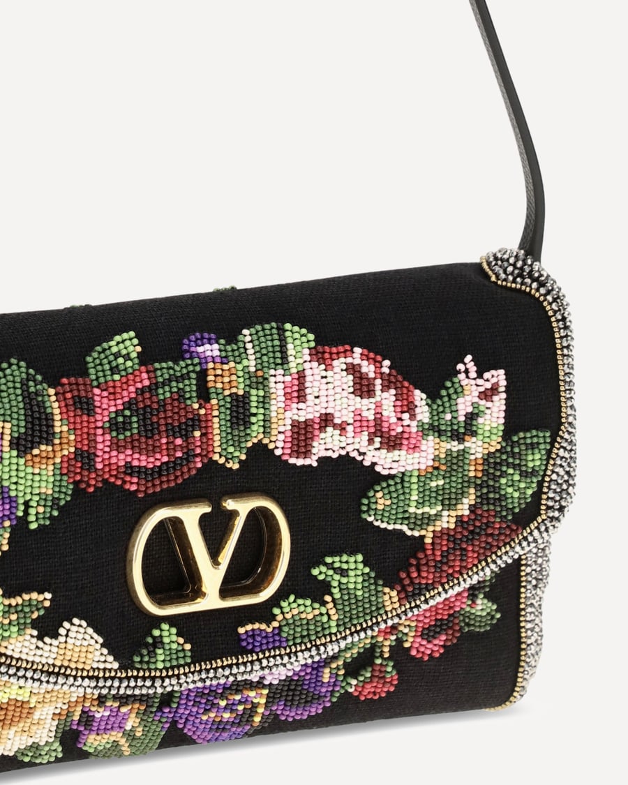 Valentino Garavani Small Devain embroidered Shoulder Bag, view 6