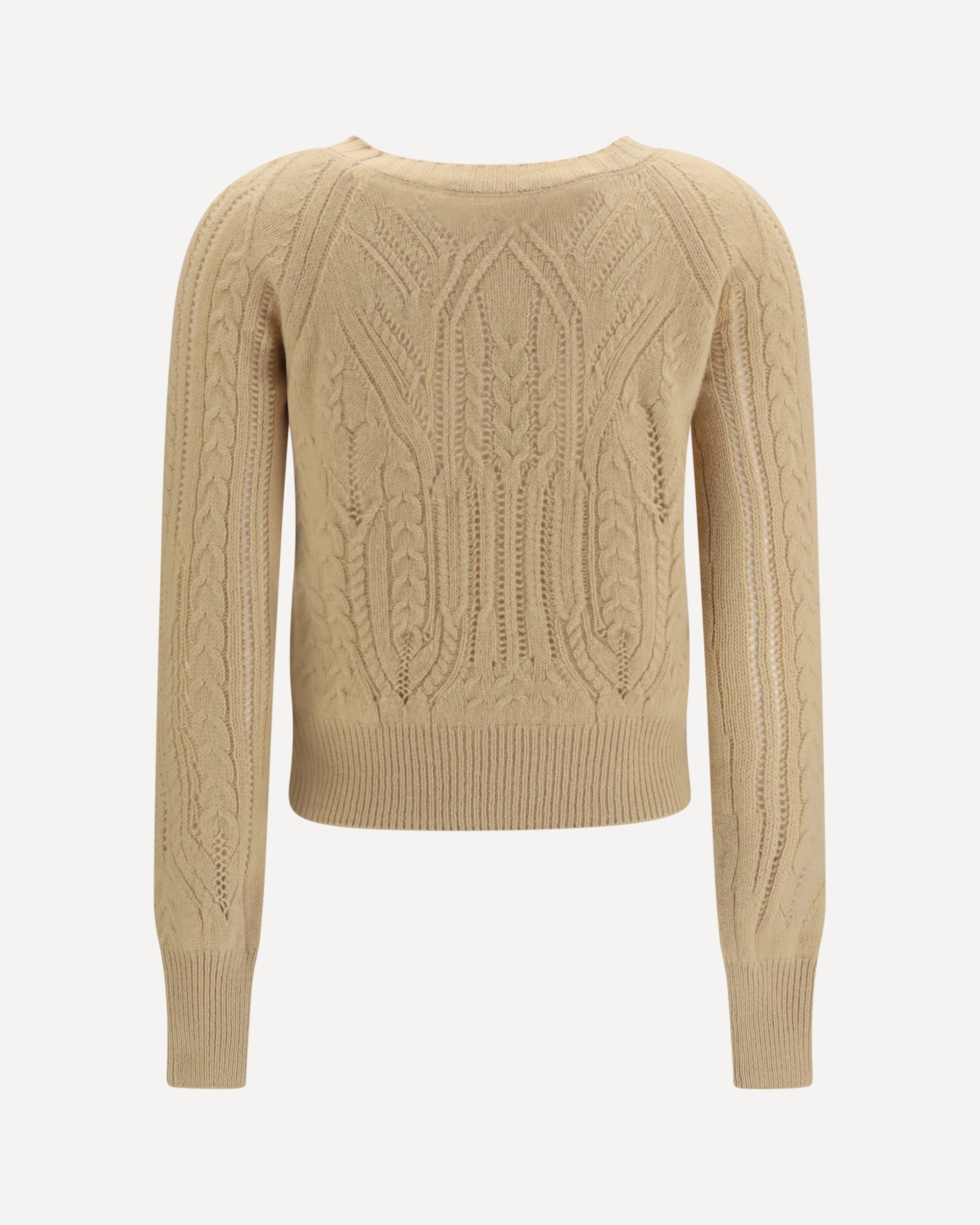 ERMANNO SCERVINO Long sleeve cable knit and openwork cashmere Sweater, view 2