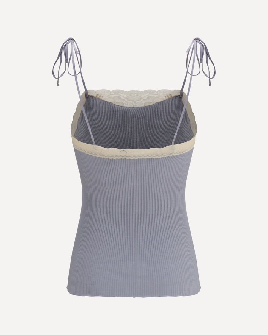 Chloé Jersey and lace thin strap Top, view 4