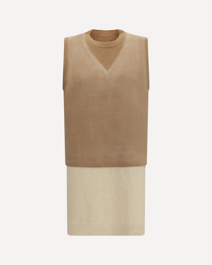 MARGIELA Double-layer wool Knit Vest, view 3