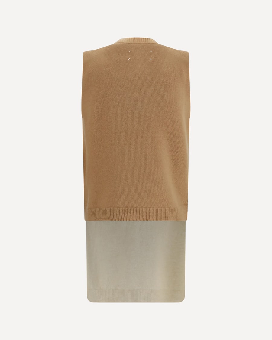 MARGIELA Double-layer wool Knit Vest, view 4