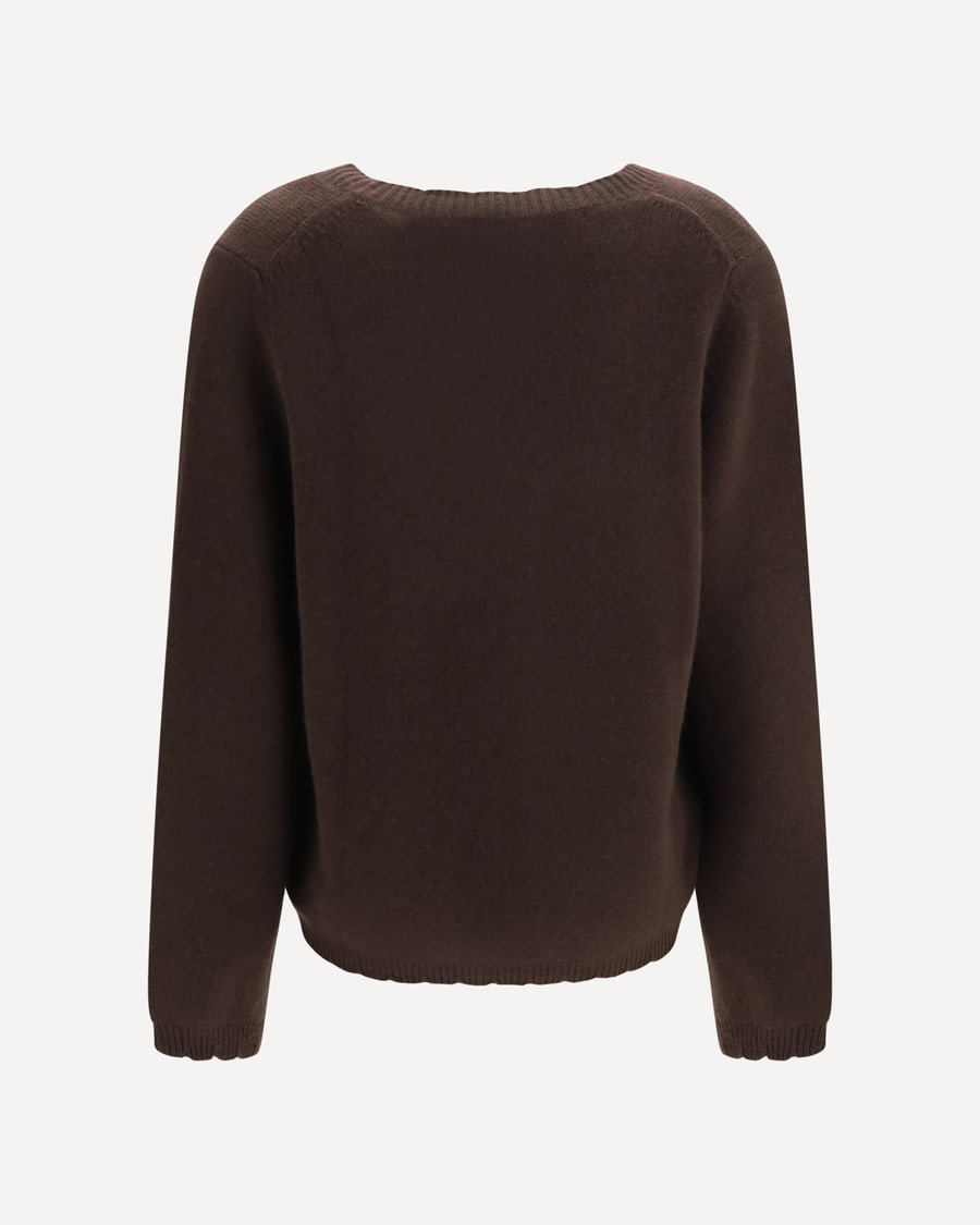 ALLUDE V neck Sweater, view 2