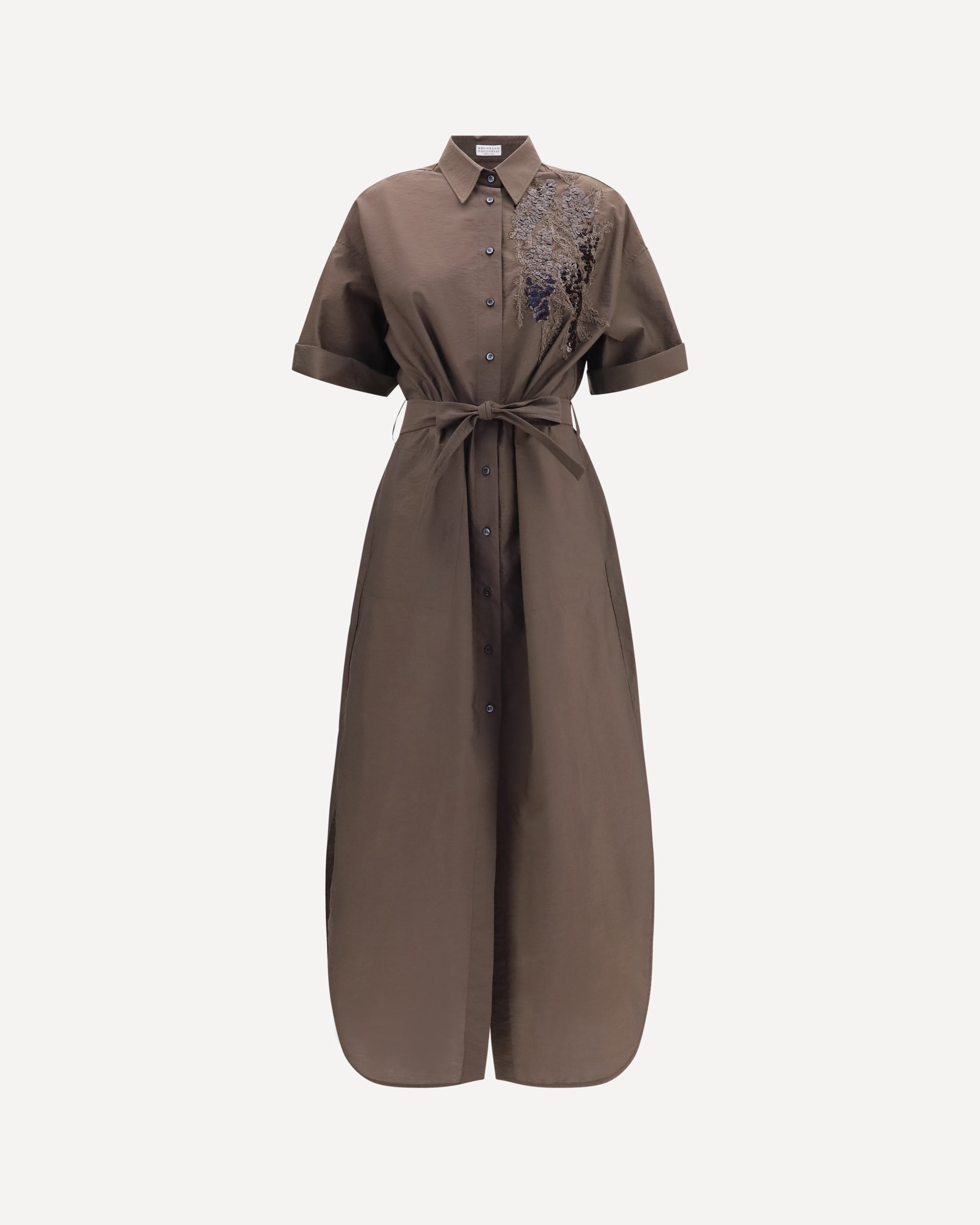 Brunello Cucinelli Sequined shirt Dress with belt