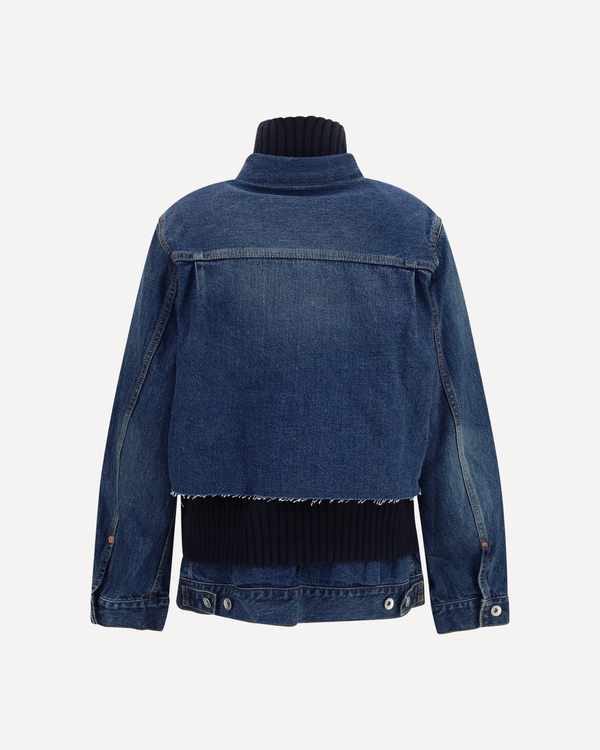 SACAI Denim Jacket with wool knit layer, view 2