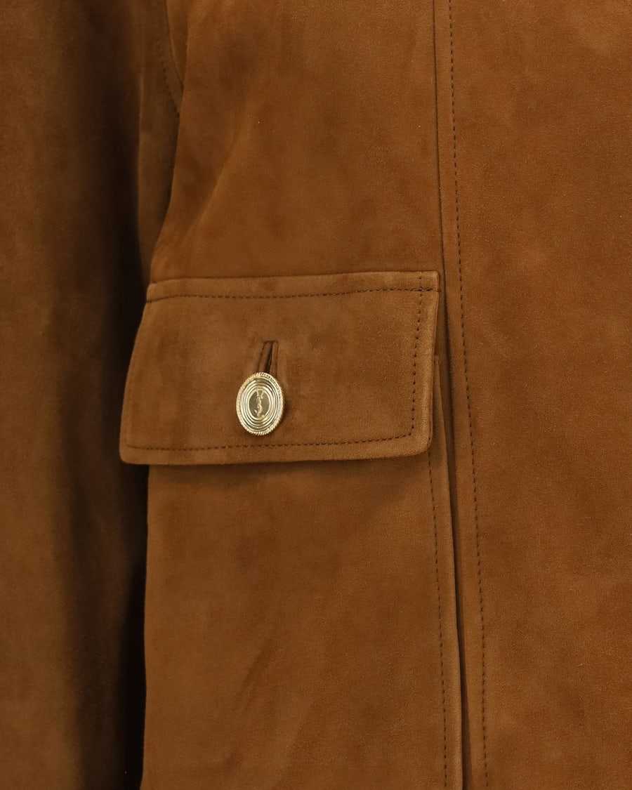 Saint Laurent Short suede Jacket with buttons, view 5