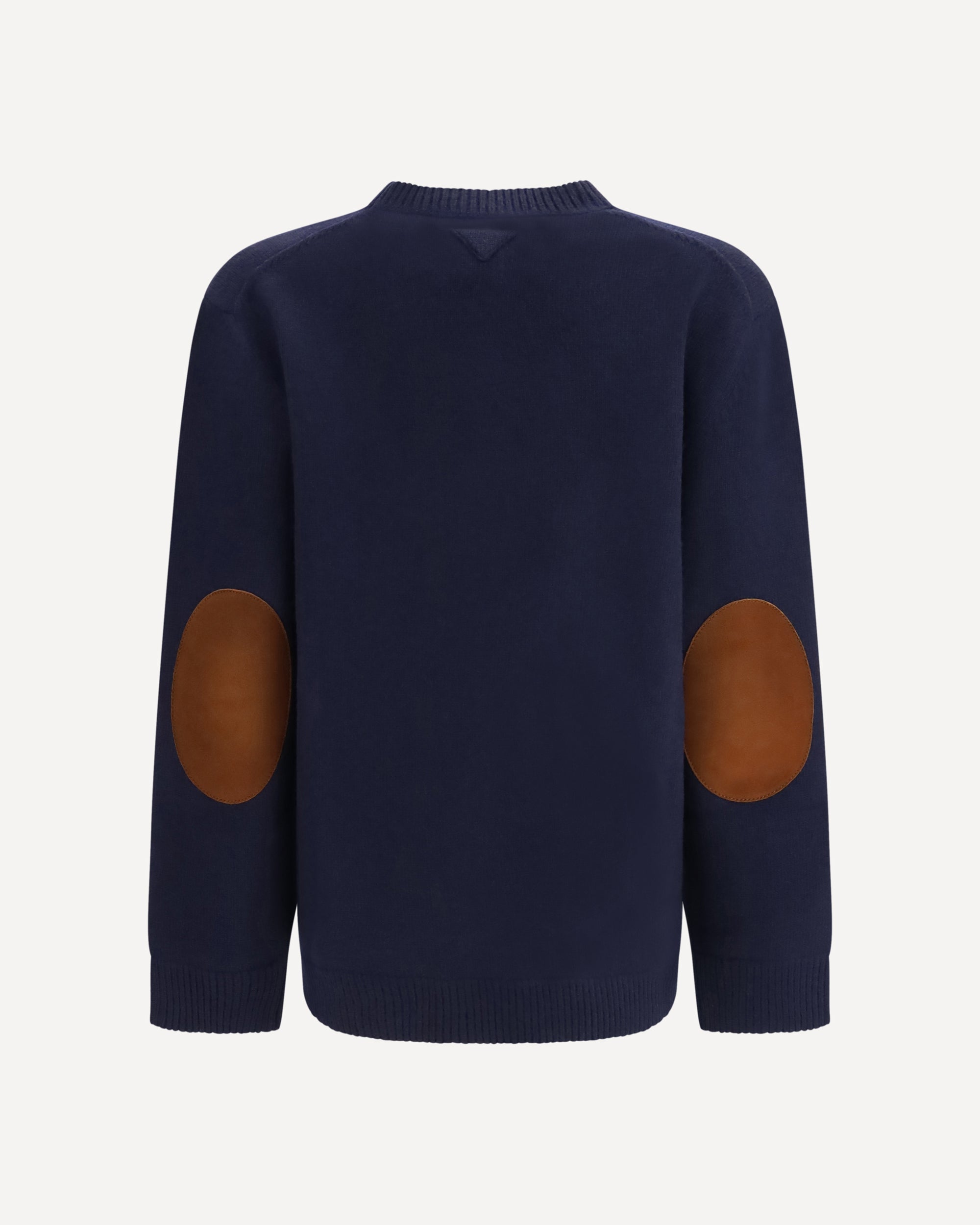 Prada Crewneck Sweater with suede elbow patches, view 2