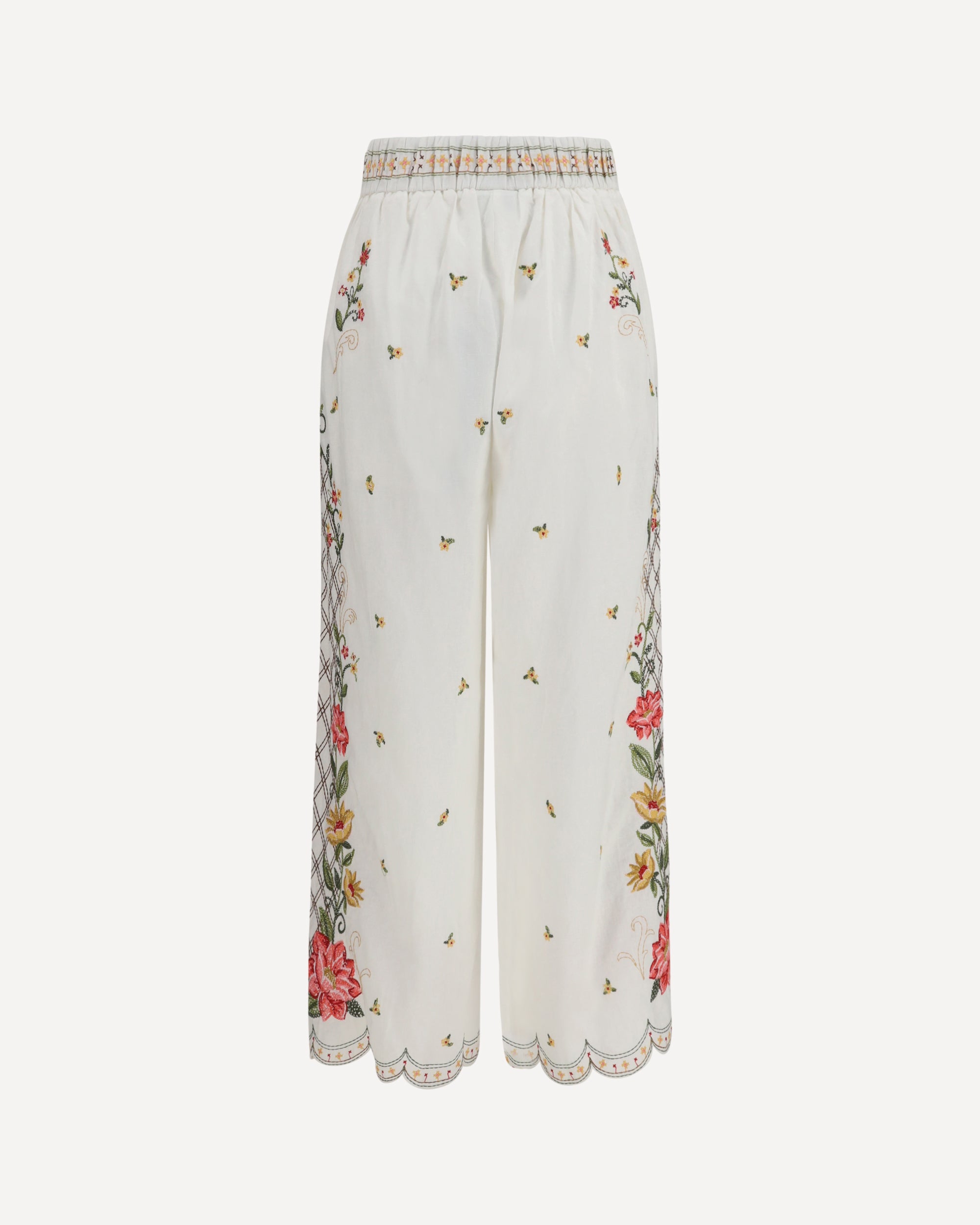 FARM RIO Floral embroidered wide-leg Pants, view 2