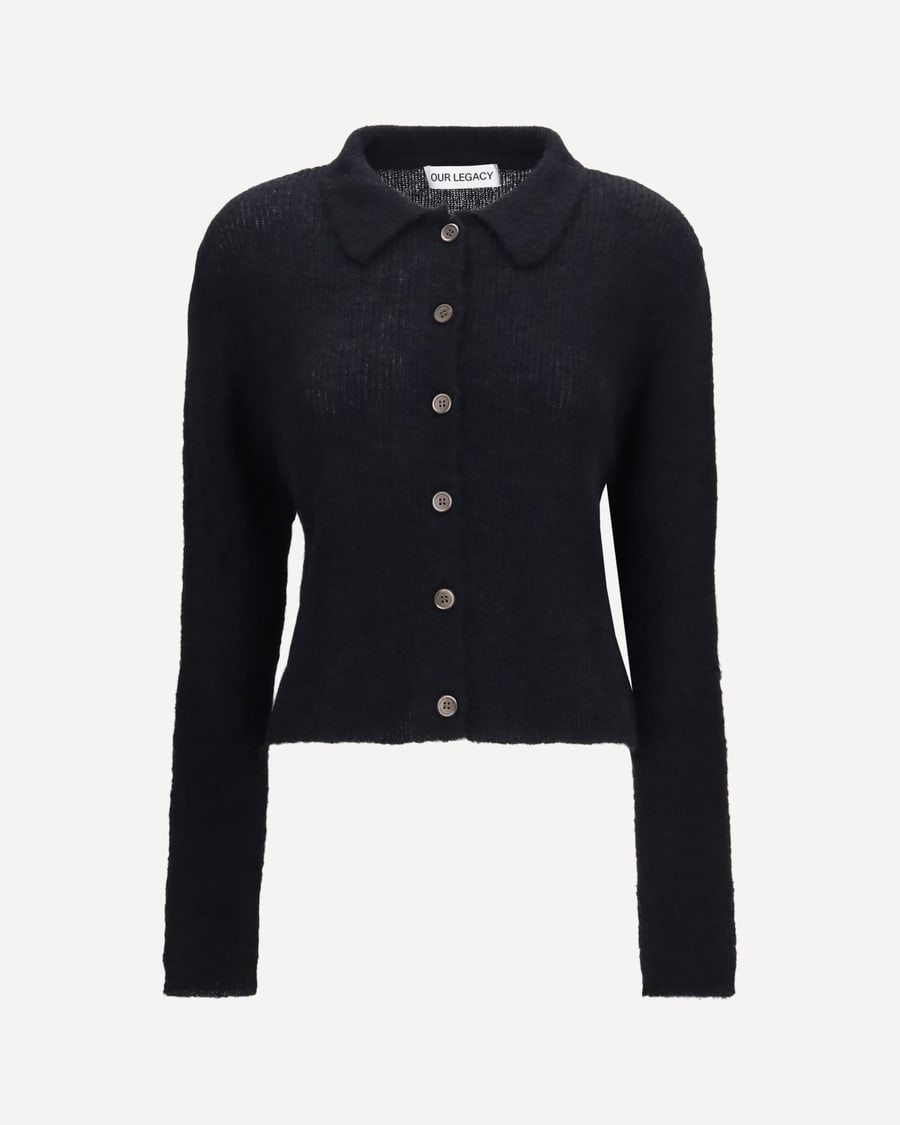 Our Legacy Mazzy Polo Sweater in alpaca blend, view 3
