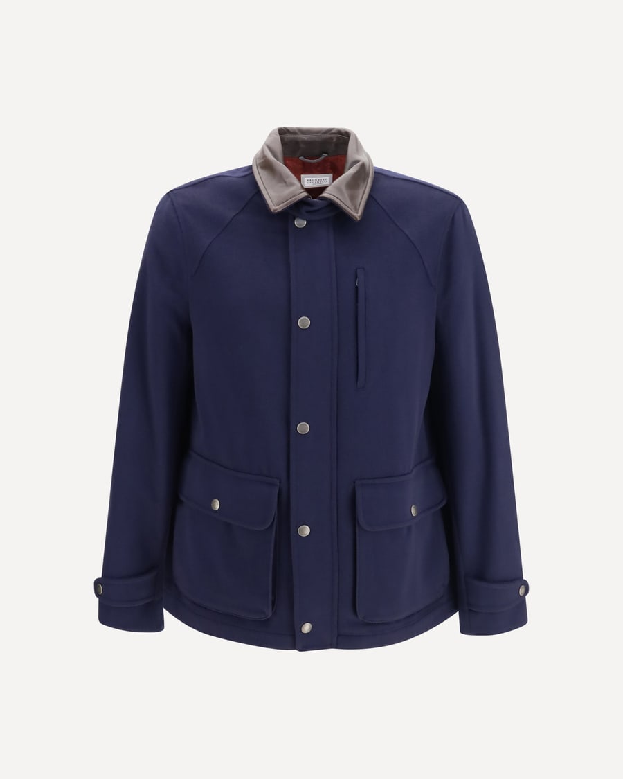 Brunello Cucinelli Virgin wool Jacket withnappa inserts