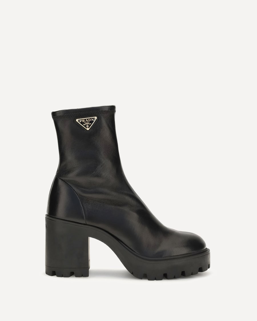 Prada Stretch leather platform ankle Boots