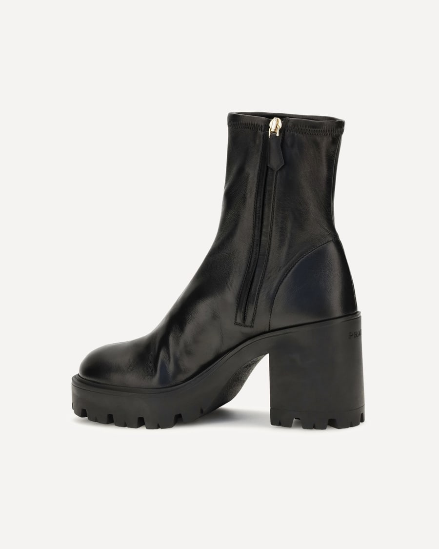 Prada Stretch leather platform ankle Boots, view 5