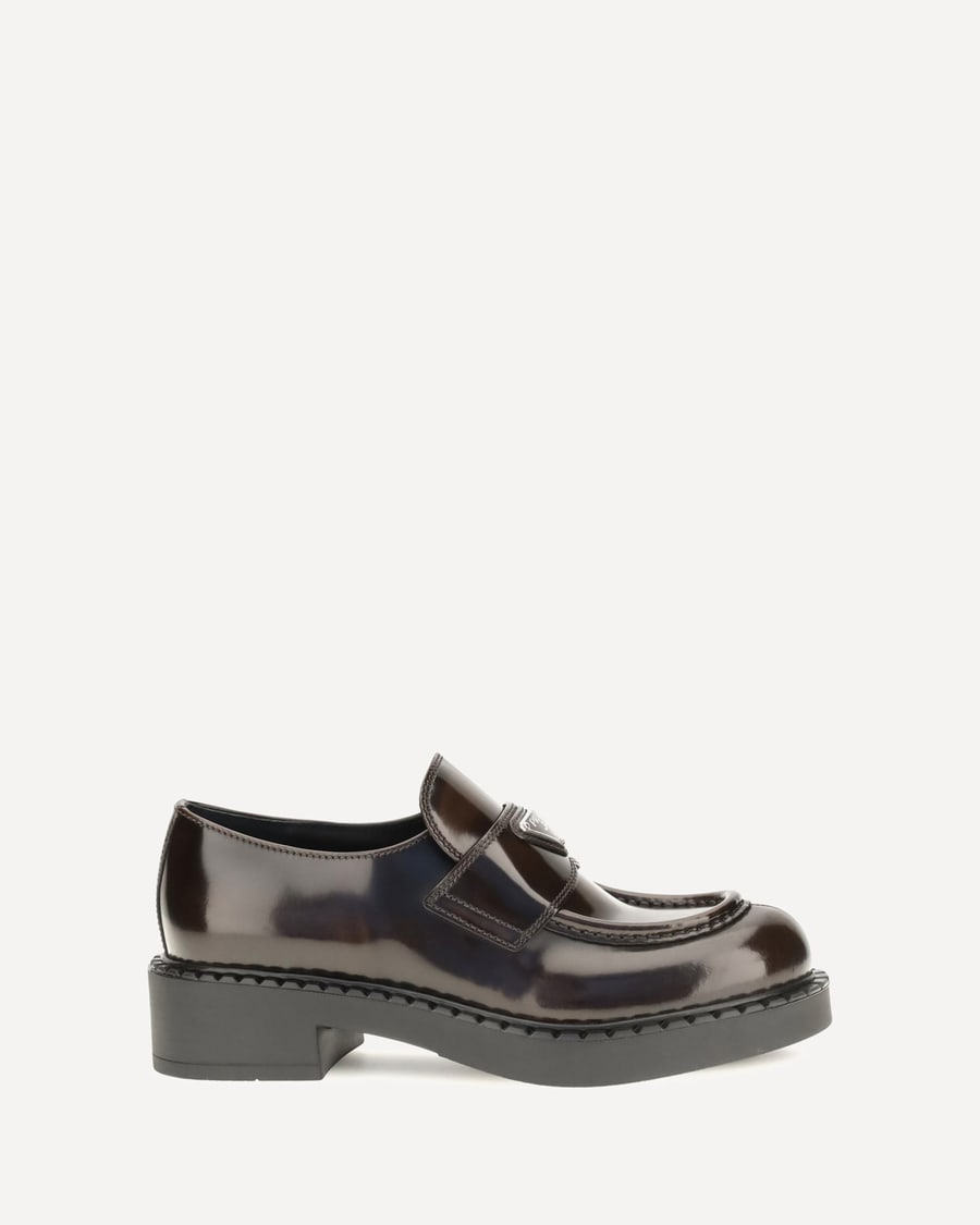 Prada Leather logo Loafers