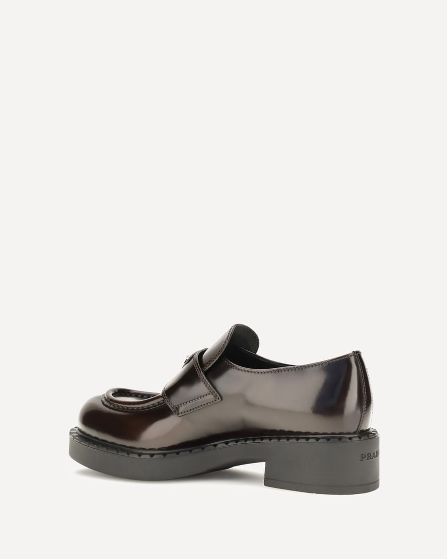 Prada Leather logo Loafers, view 2