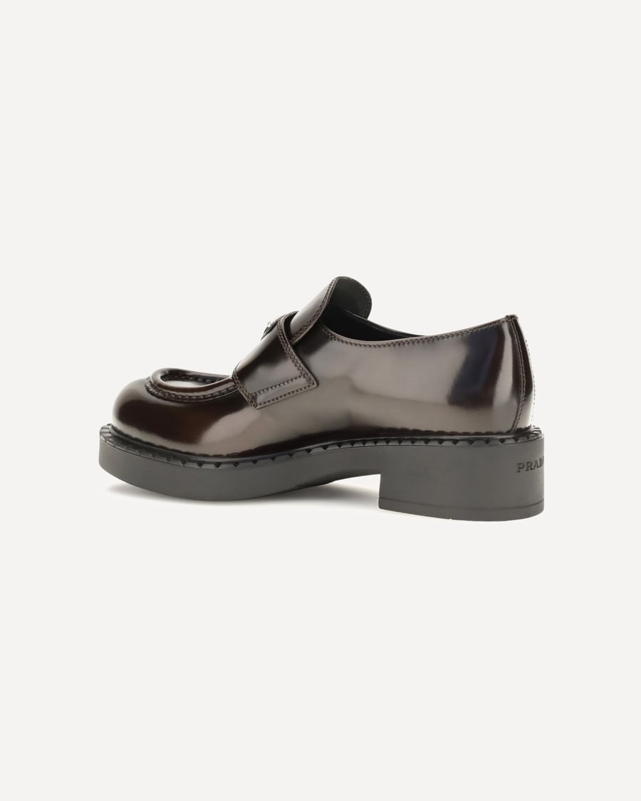 Prada Leather logo Loafers, view 5