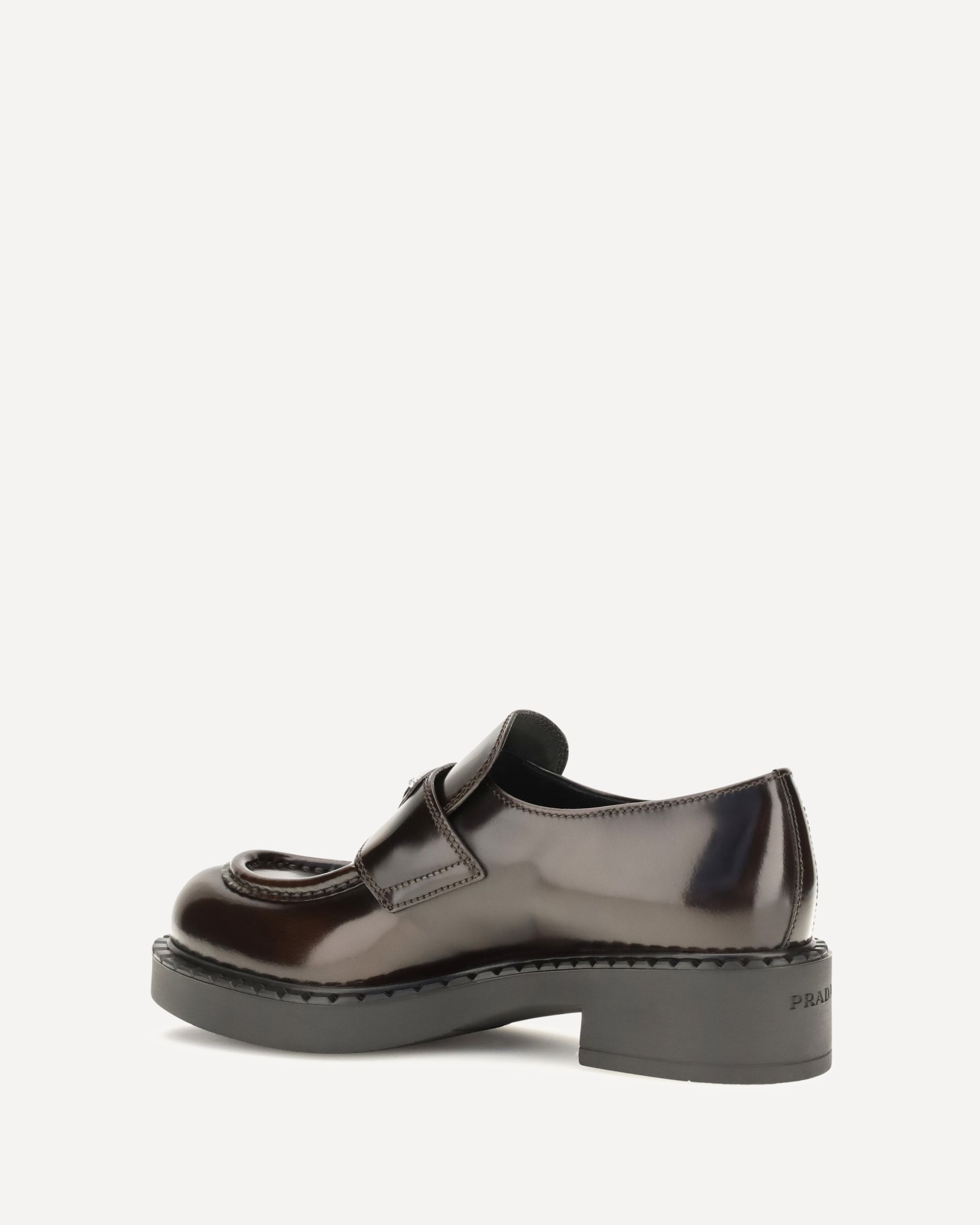 Prada Leather logo Loafers, view 2