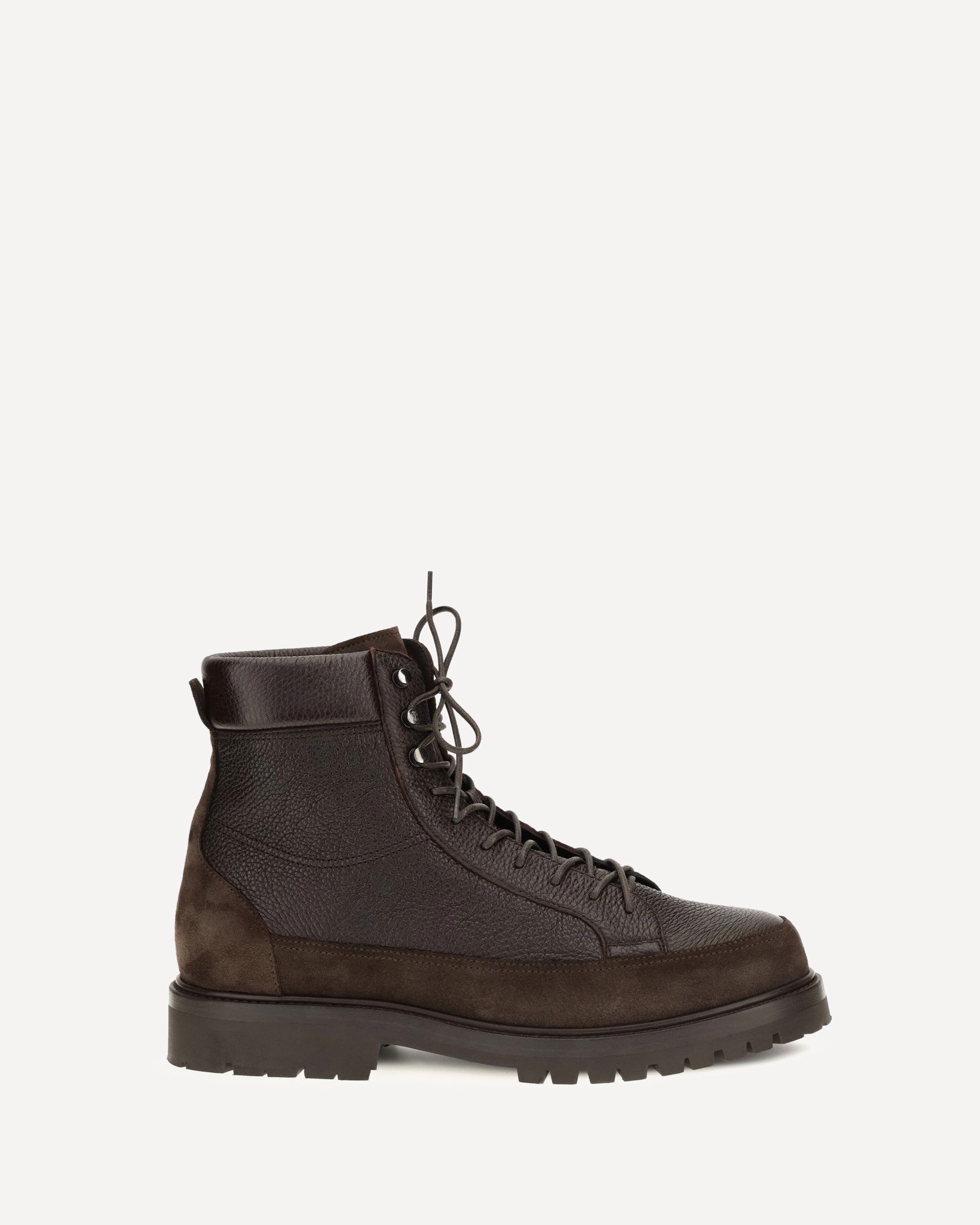 Brunello Cucinelli Lace-up deer leather and suede ankle Boots