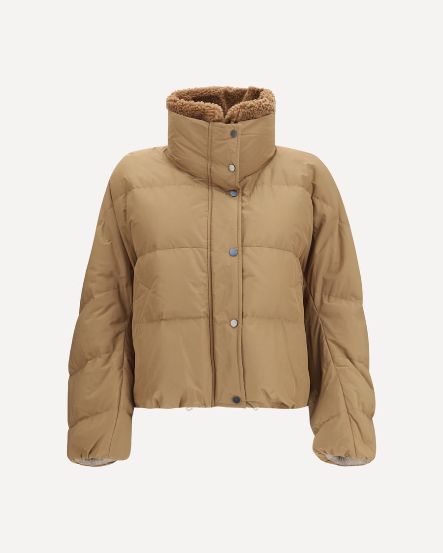 Brunello Cucinelli Padded Jacket with shearling collar, view 3