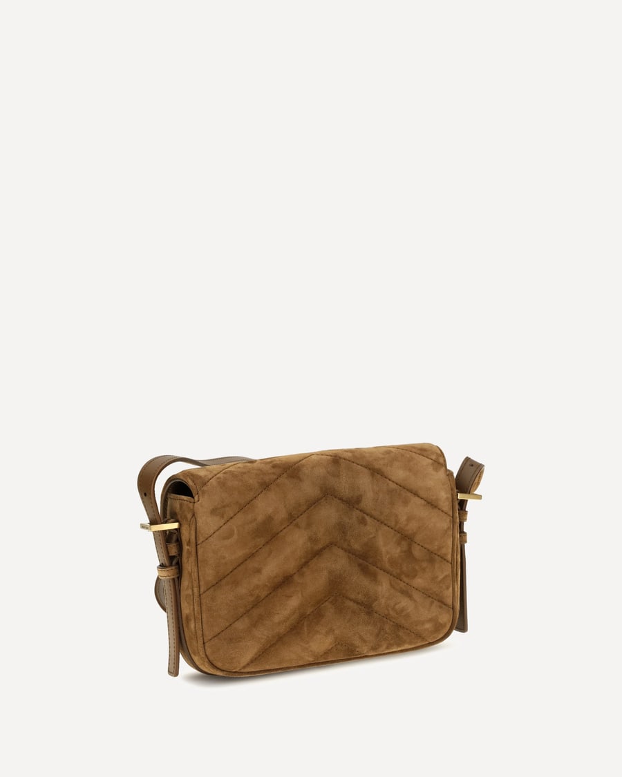 Saint Laurent Small LouLou matelassé suede Shoulder Bag, view 2