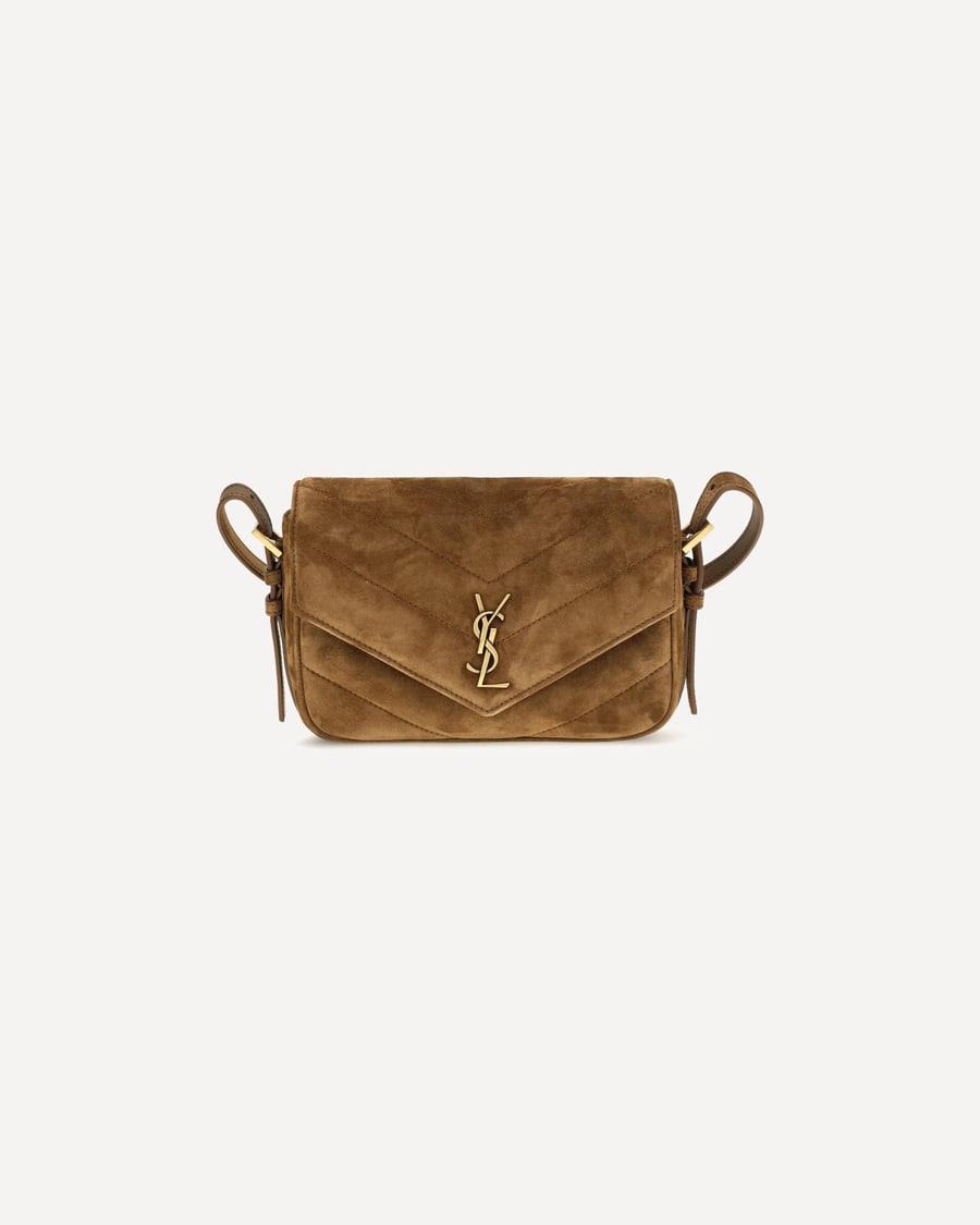 Saint Laurent Small LouLou matelassé suede Shoulder Bag, view 3