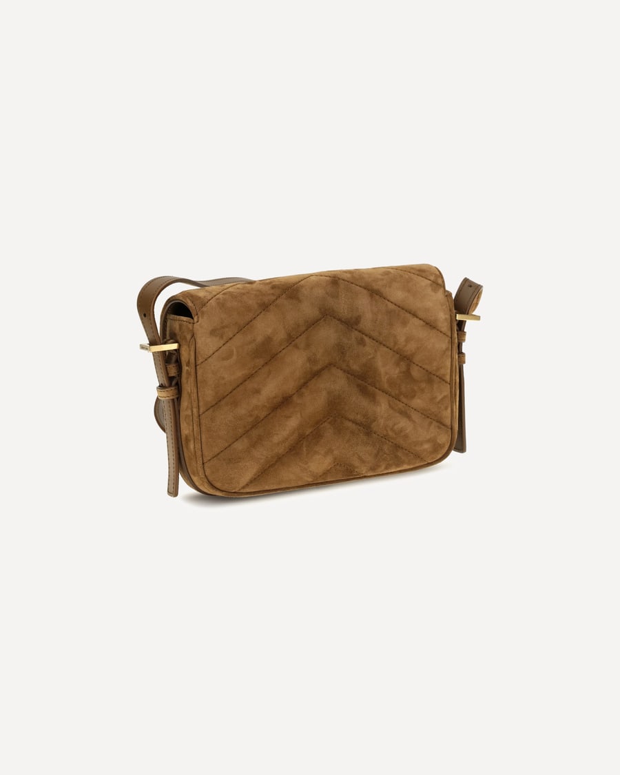 Saint Laurent Small LouLou matelassé suede Shoulder Bag, view 5