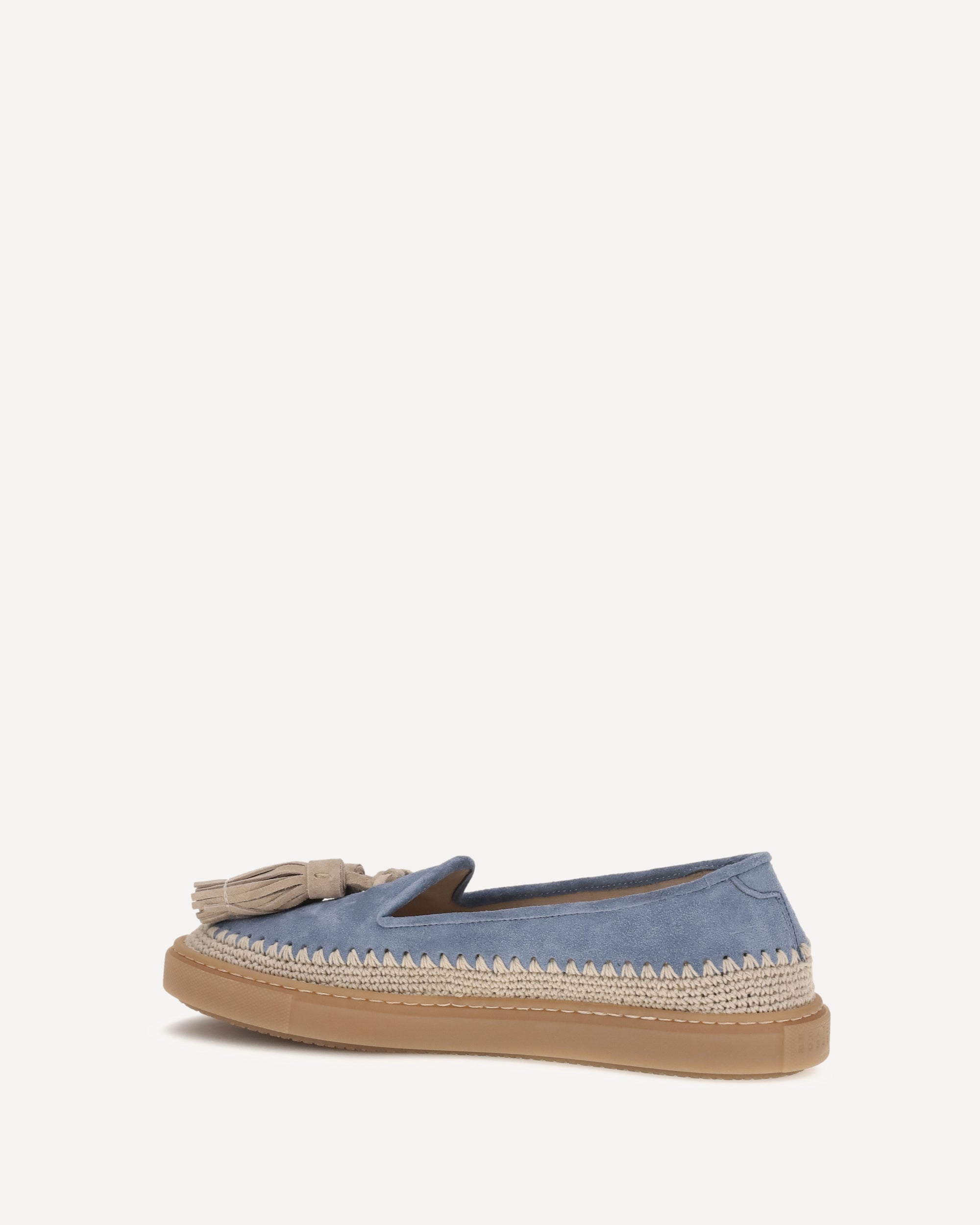 FRATELLI ROSSETTI Suede Loafers with crochet detail, view 2