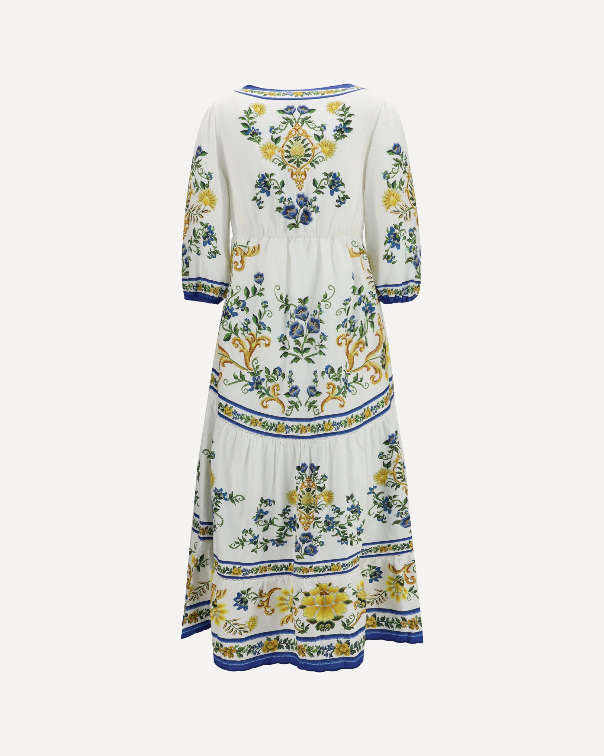 FARM RIO Emily floral print midi Dress with drawstring, view 2