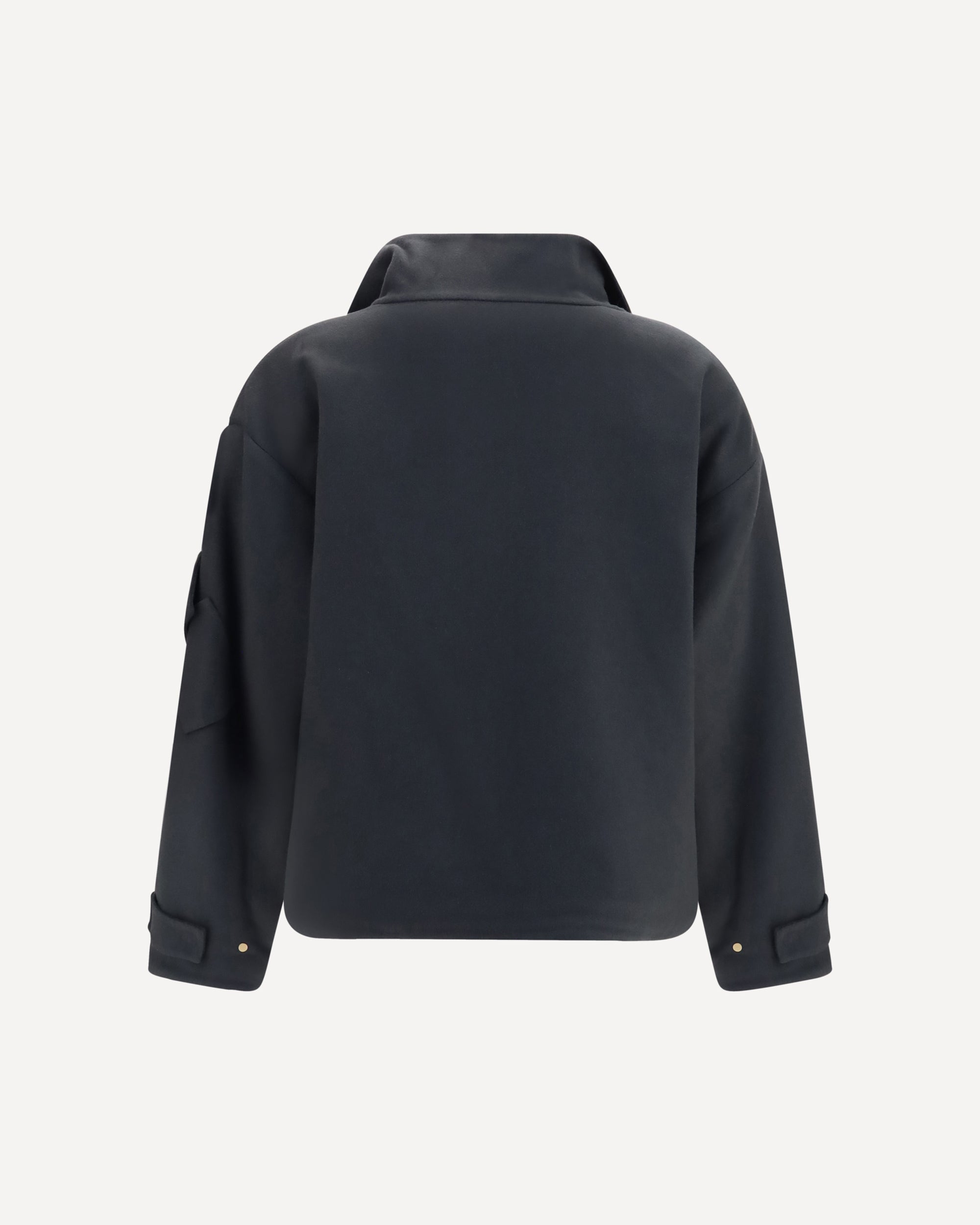 Giorgio Armani Coat Caban in double cashmere blouson with high collar, view 2