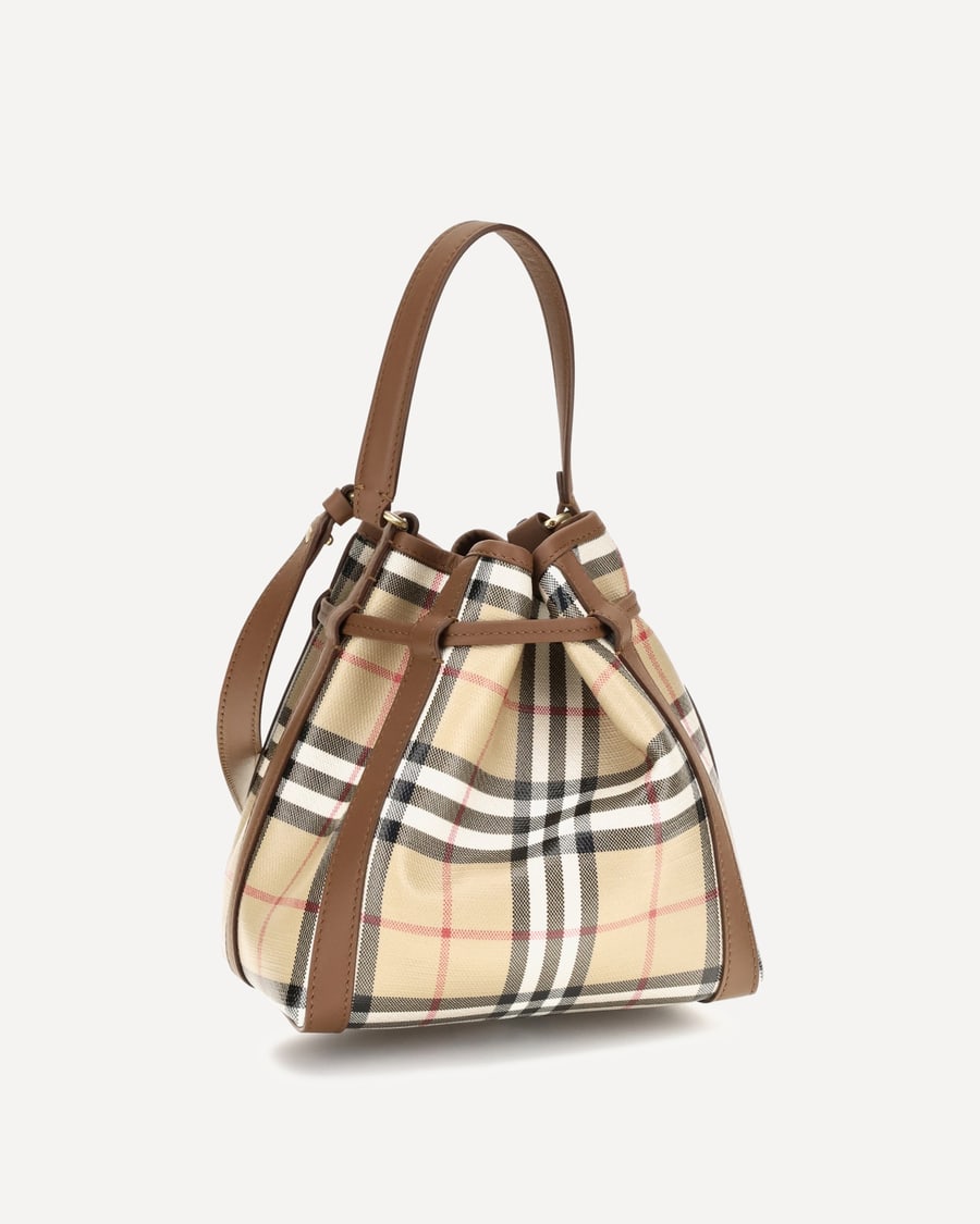 Burberry Mini Check Bucket Bag, view 2