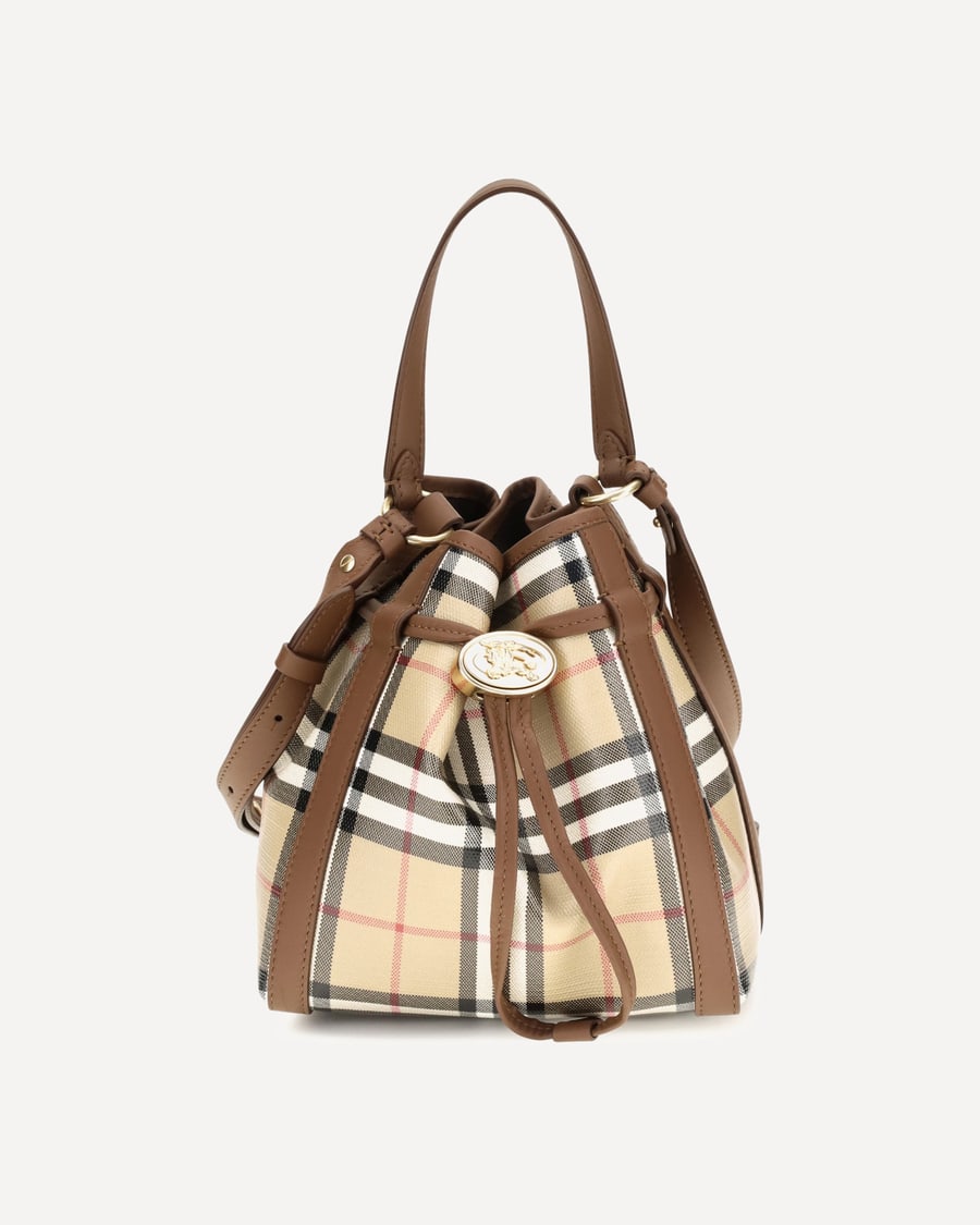 Burberry Mini Check Bucket Bag, view 3