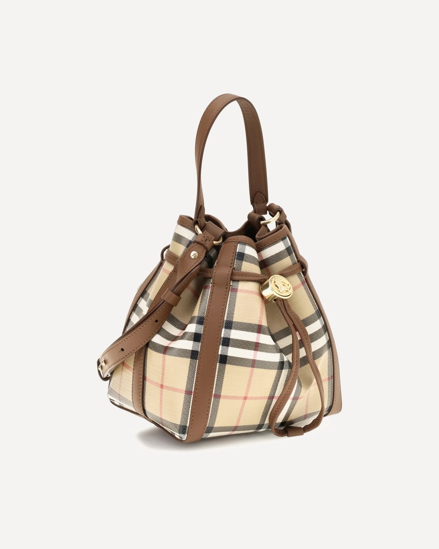 Burberry Mini Check Bucket Bag, view 4