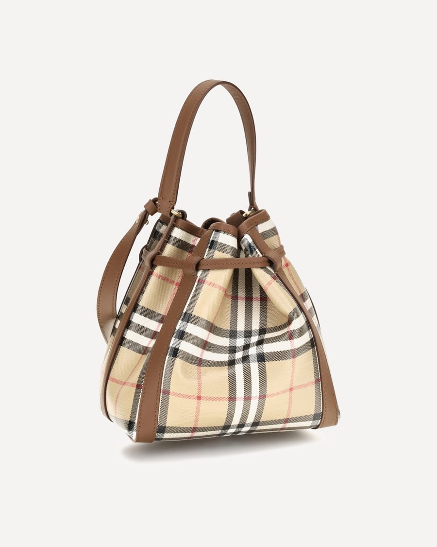 Burberry Mini Check Bucket Bag, view 5
