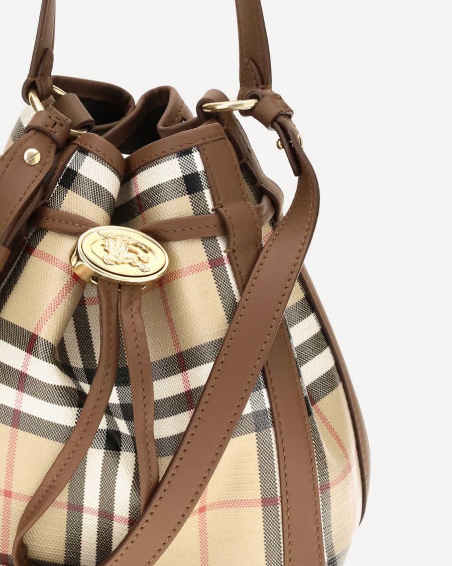 Burberry Mini Check Bucket Bag, view 6
