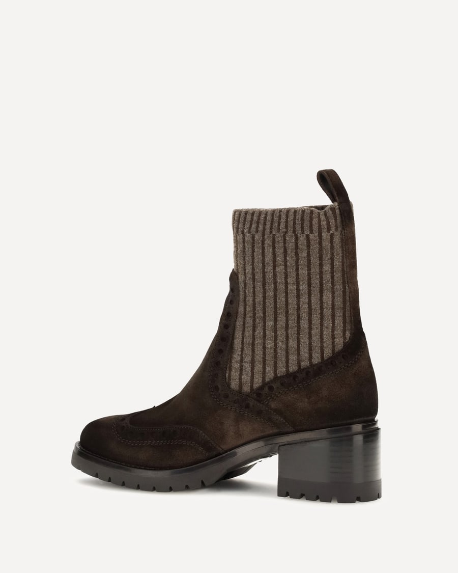 SANTONI Suede Ferret Boots, view 2