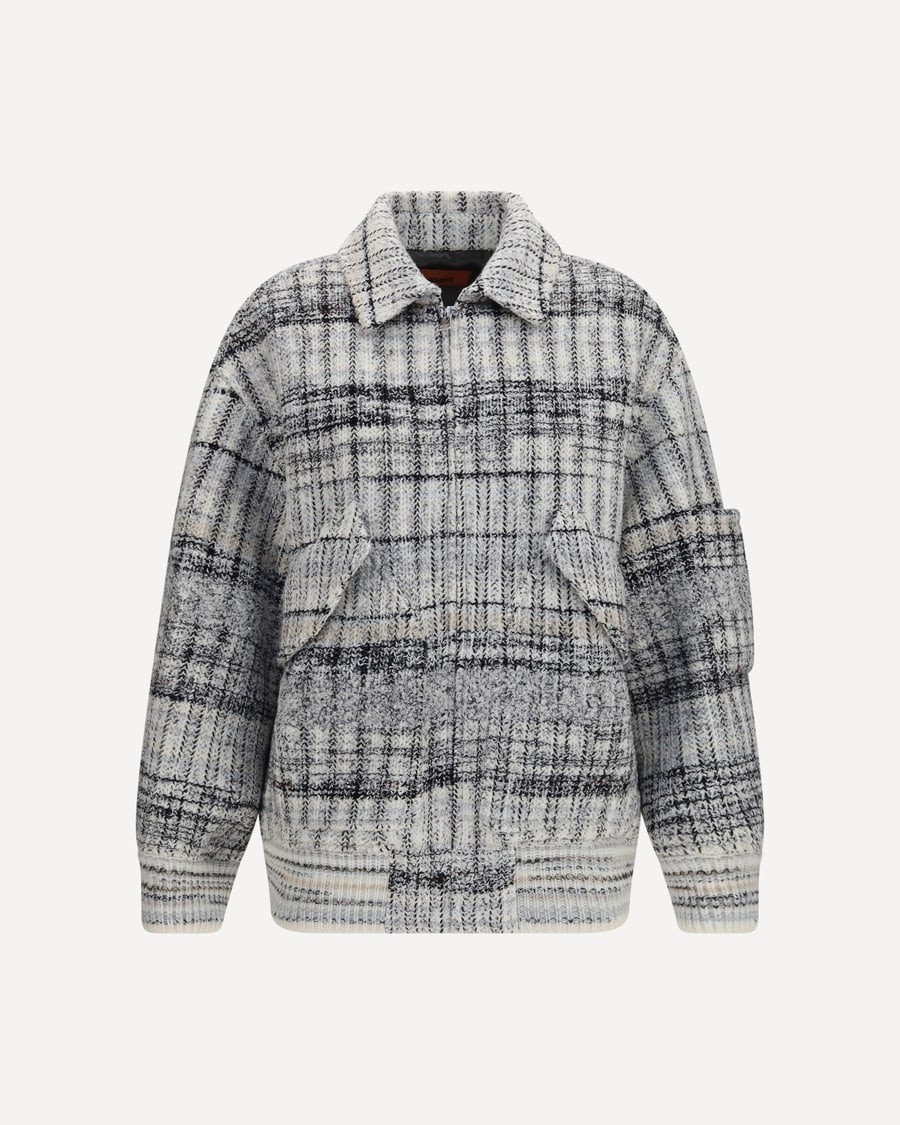 MISSONI Oversized check wool-blend Bomber Jacket