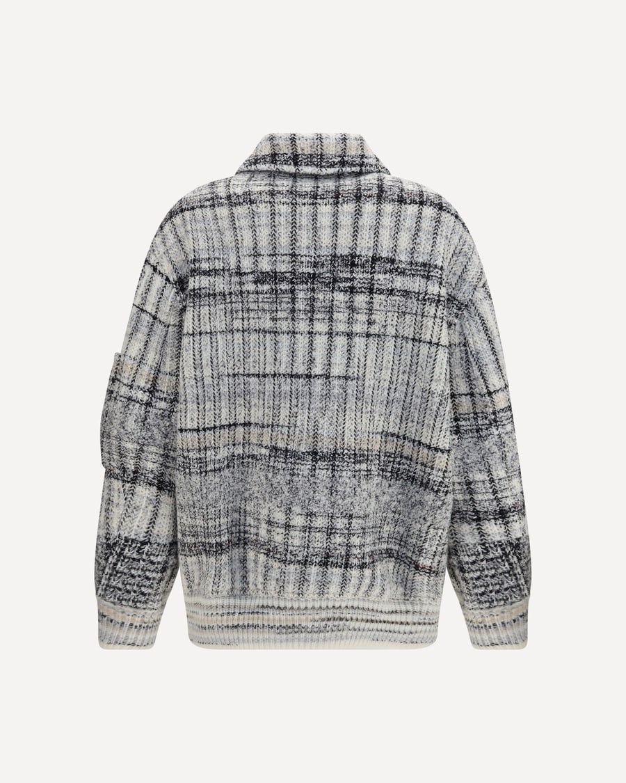 MISSONI Oversized check wool-blend Bomber Jacket, view 4