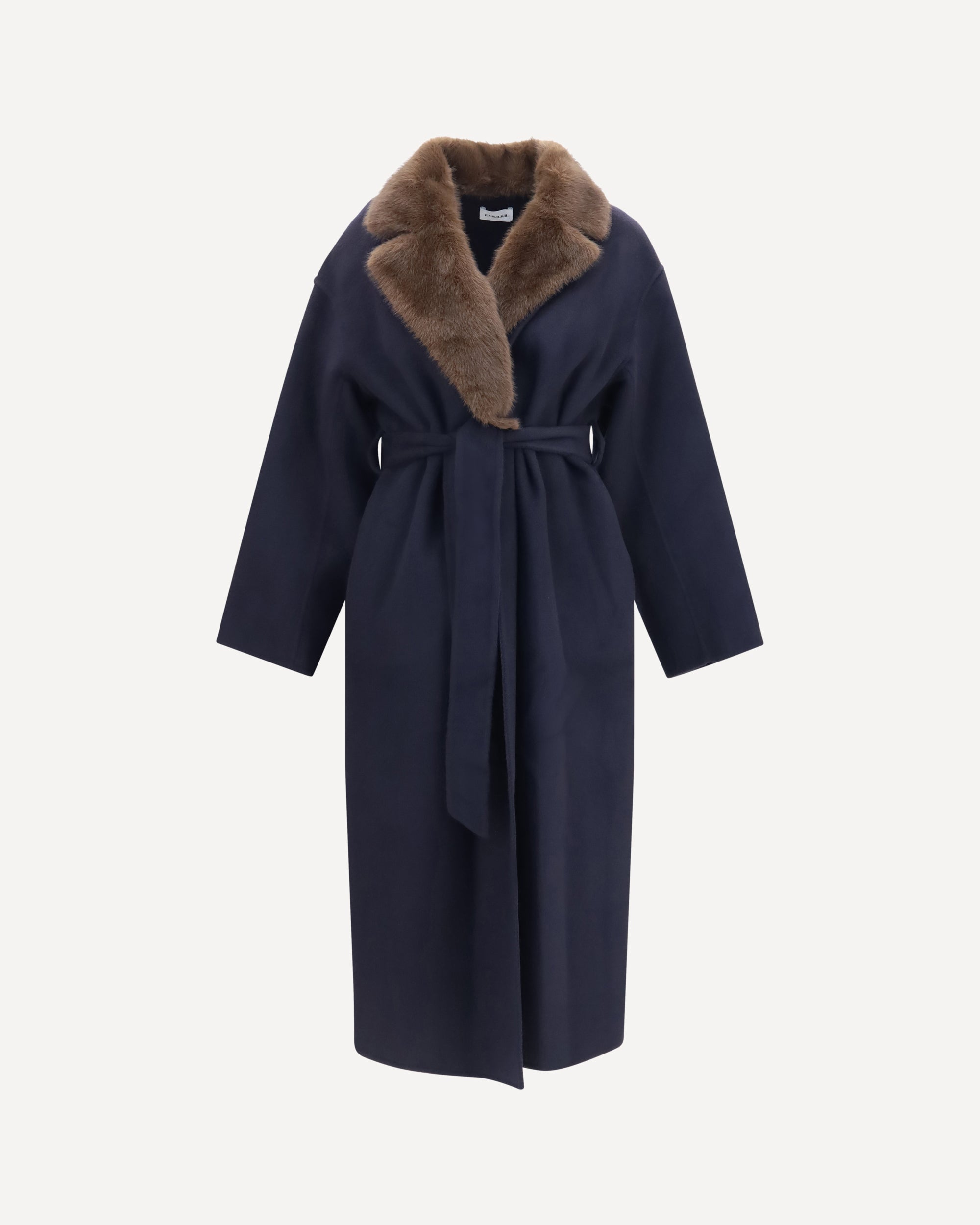 P.A.R.O.S.H. Wool Coat with fur collar and belt