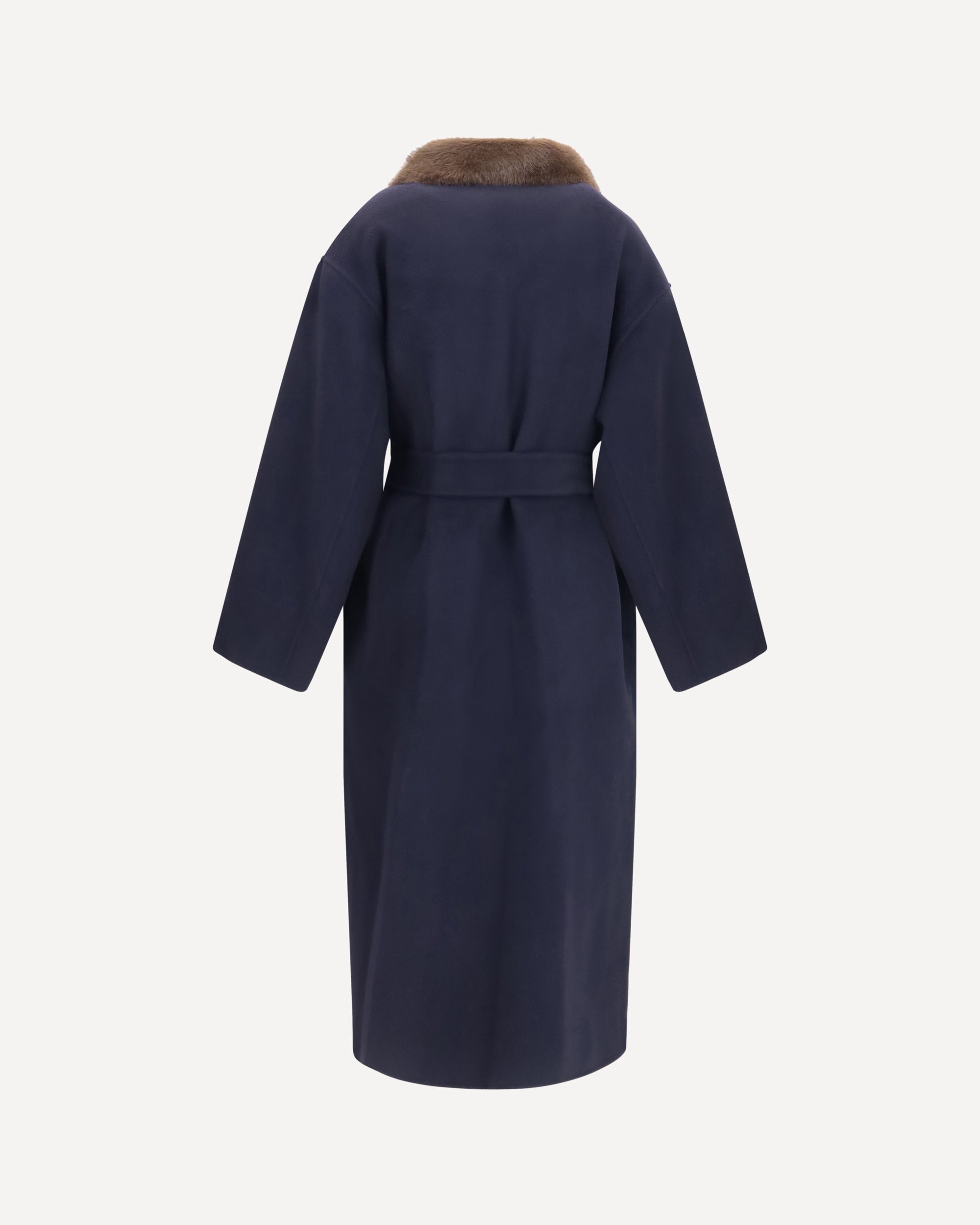P.A.R.O.S.H. Wool Coat with fur collar and belt, view 2