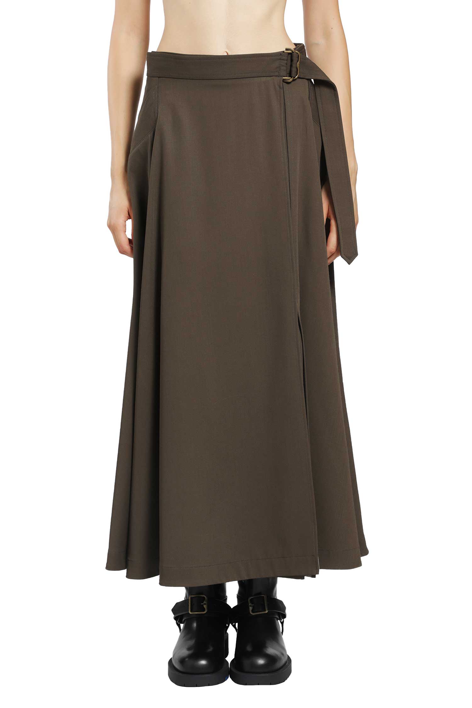 Burberry Wool Twill Midi Skirt, view 2