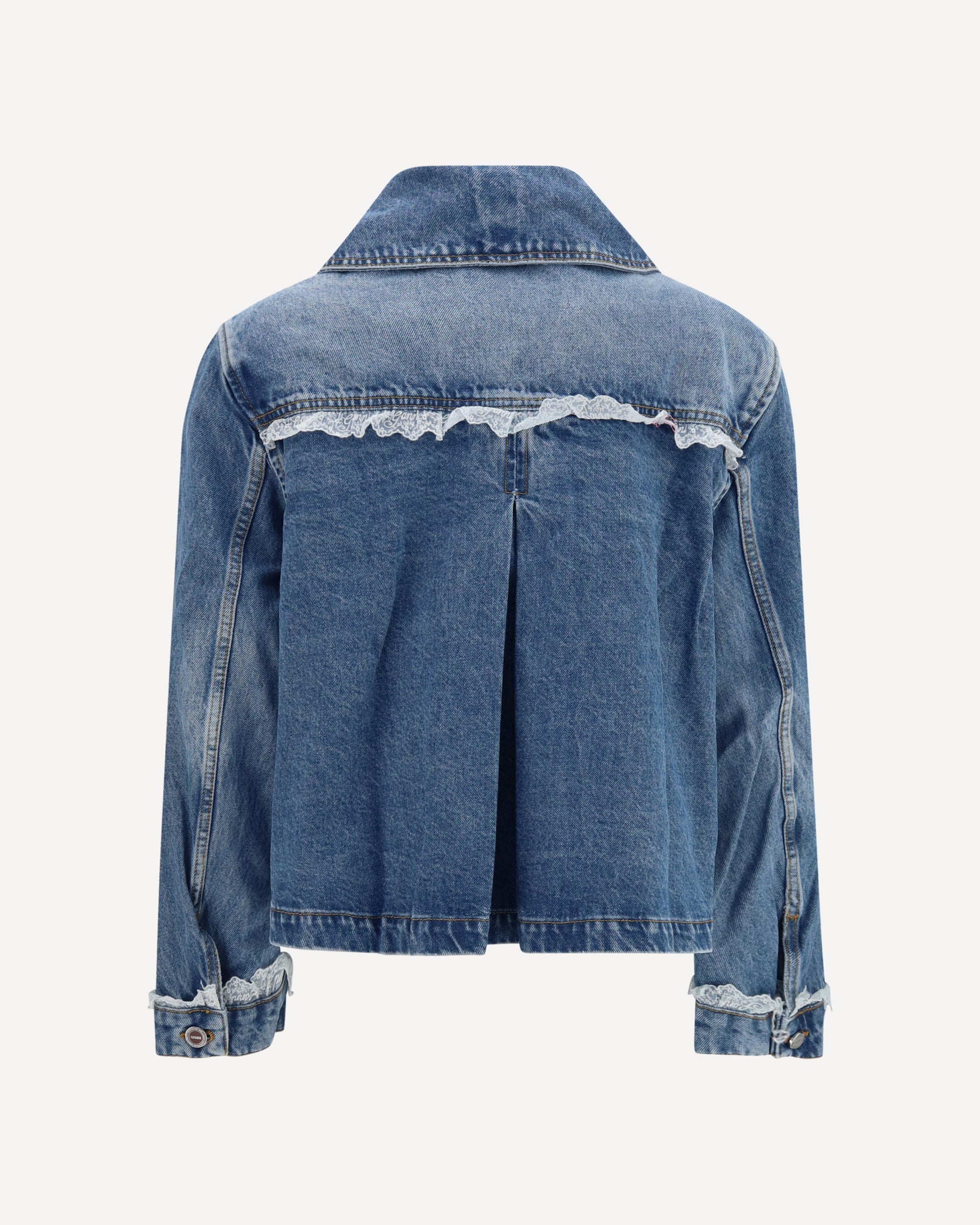 Ganni Rigid denim Jacket with lace details, view 2
