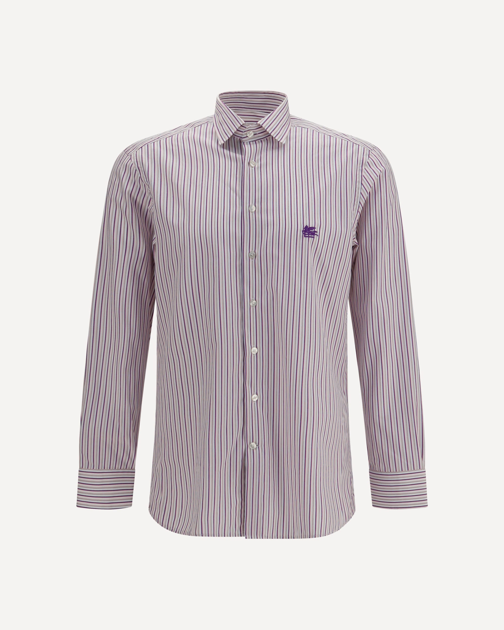 Etro Roma striped cotton Shirt with Pegaso logo