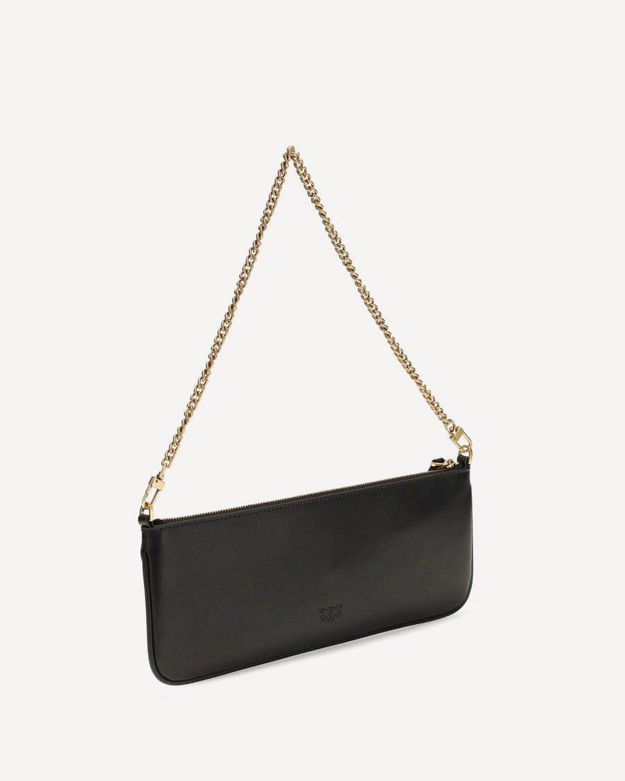 Pinko Horizontal Flat leather Shoulder Bag, view 2