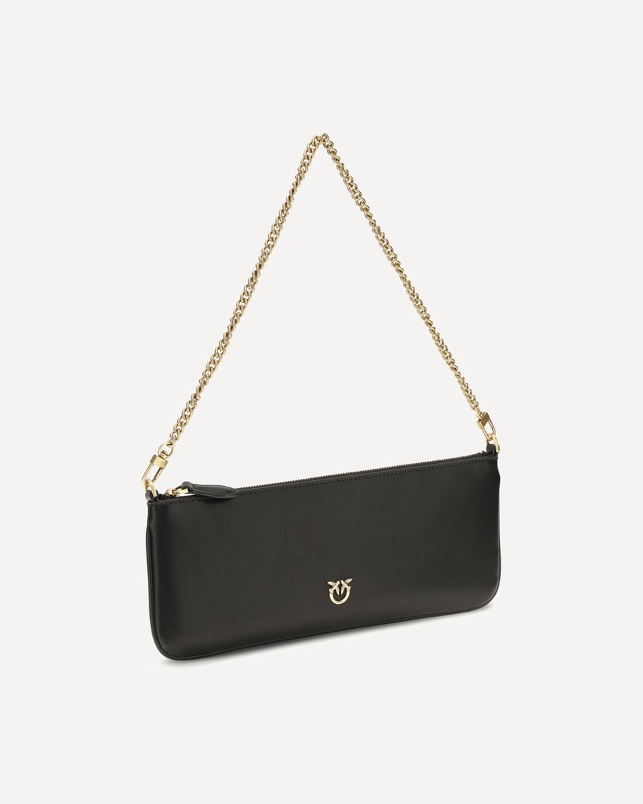 Pinko Horizontal Flat leather Shoulder Bag, view 4