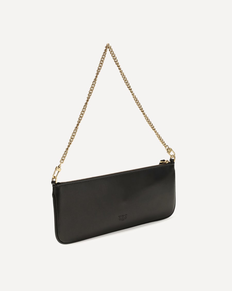 Pinko Horizontal Flat leather Shoulder Bag, view 5