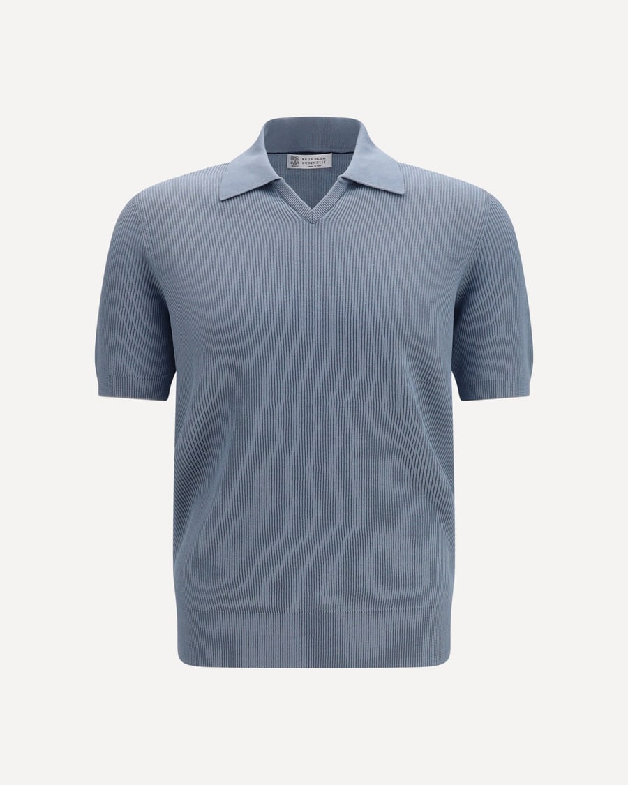Brunello Cucinelli Cotton ribbed Polo, view 3